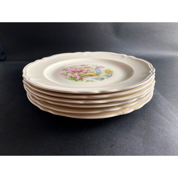 Set of 6 Edwin Knowles Dinner Plates - 1930s Cottage Style, - Picture 6 of 10